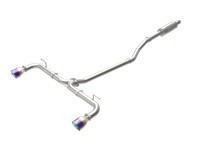 Takeda 2-1/2 IN 304 Stainless Steel Cat-Back Exhaust System w/ Blue Flame Tips